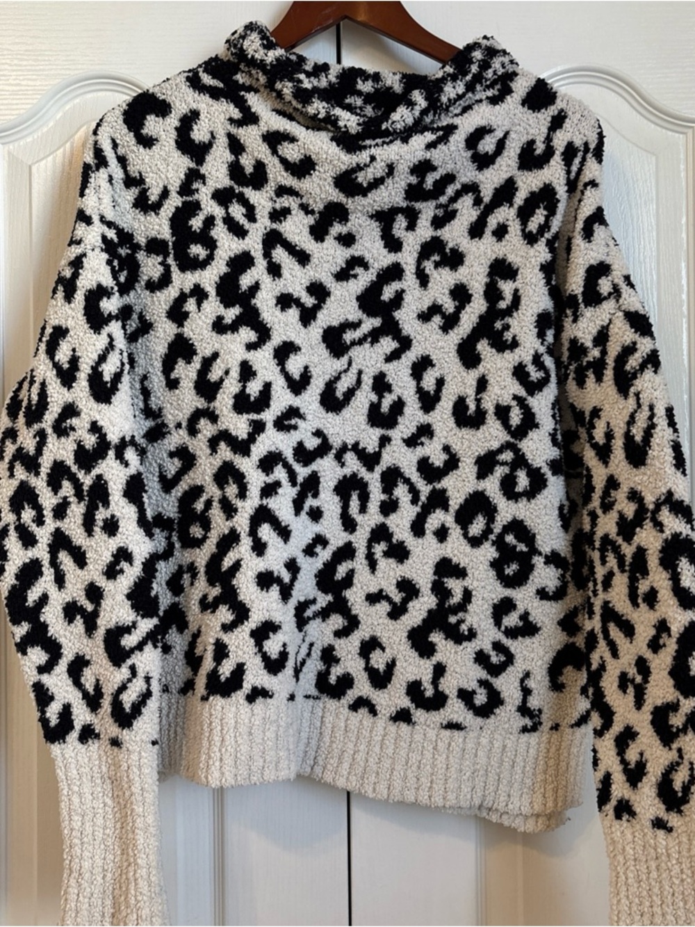 UGG Leopard Print Cowl Neck Sweater - Cream & Black